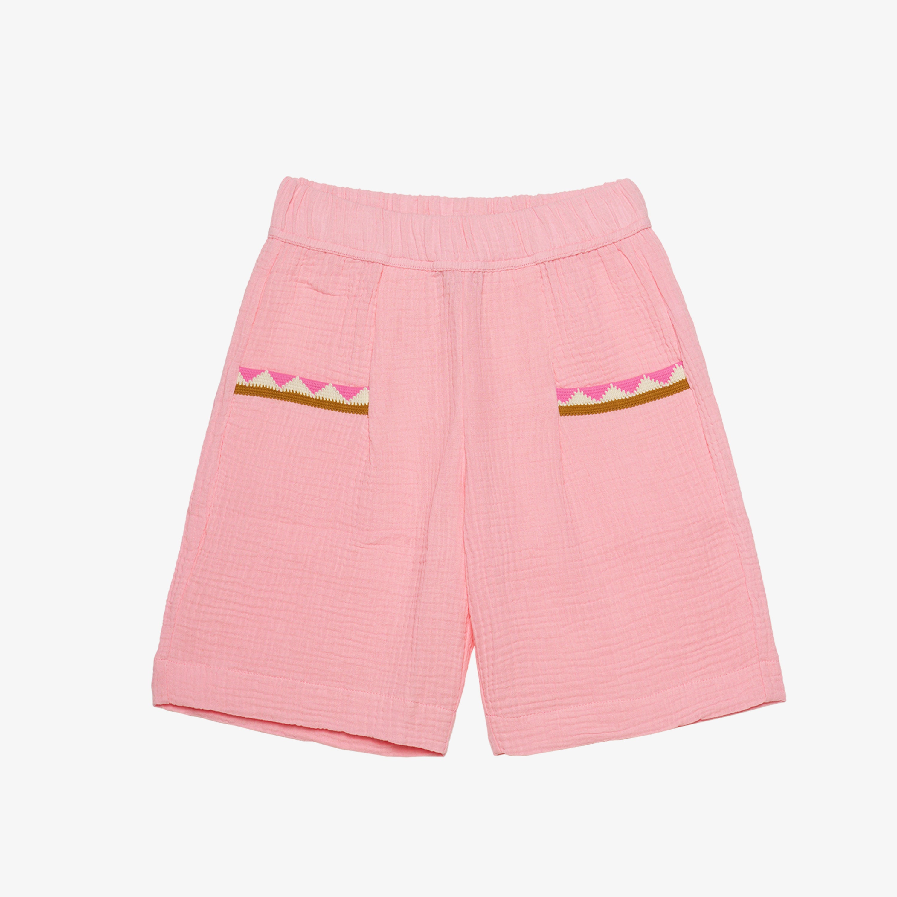 Marta Bermuda Pants Cotton Muslin Cotton Pink