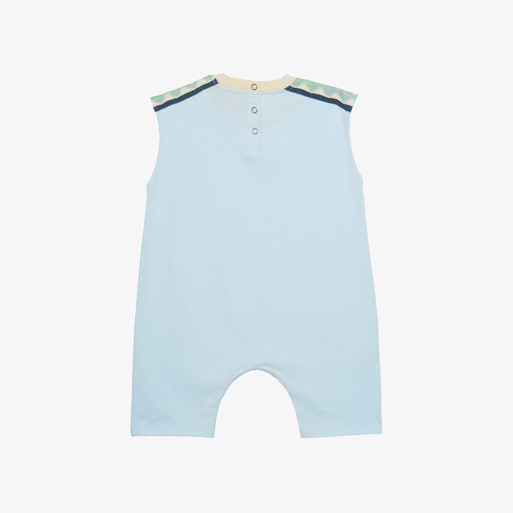 Milton Sleeveless Cotton Overall Sky Blue