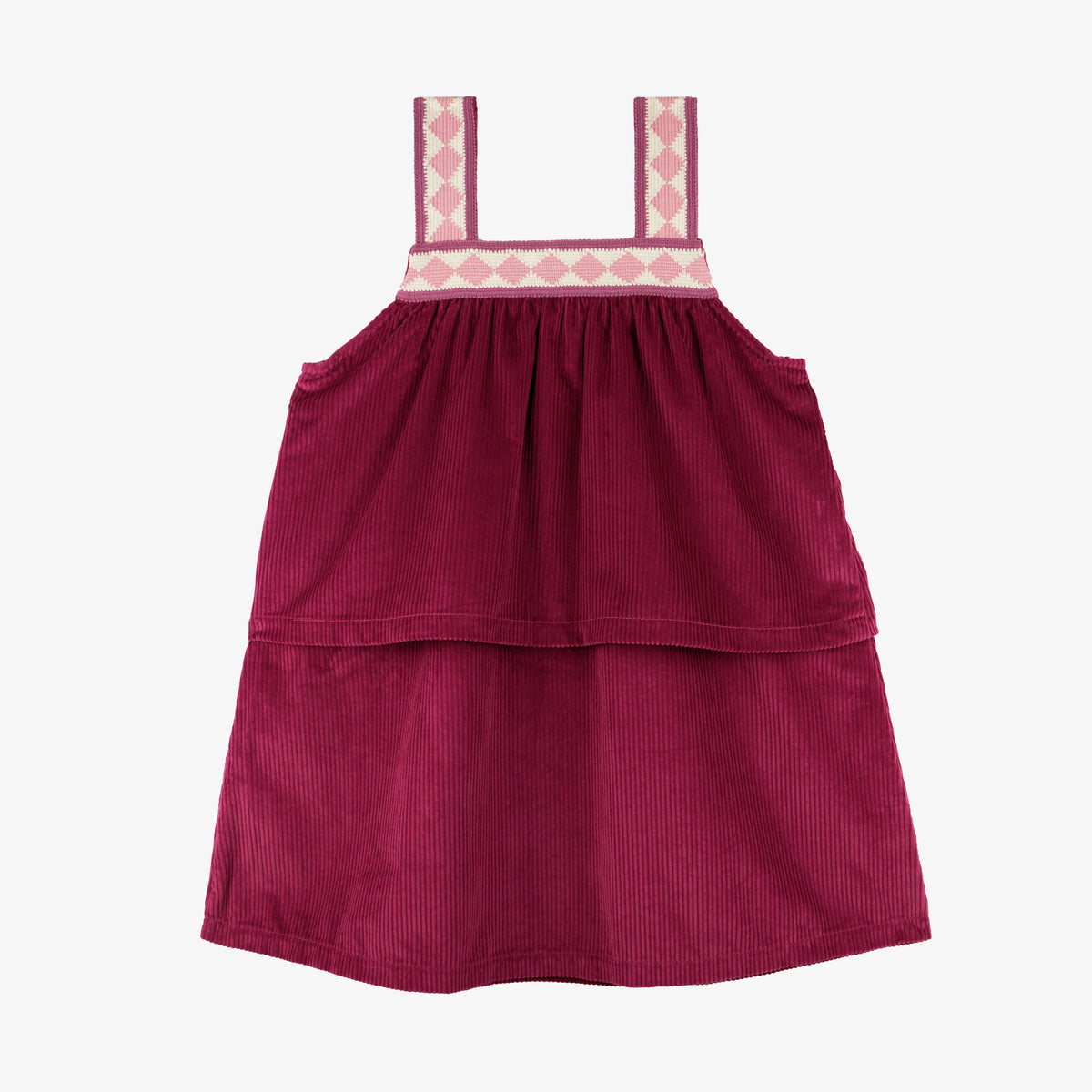 Cristina Velvet Corduroy Dress Magenta