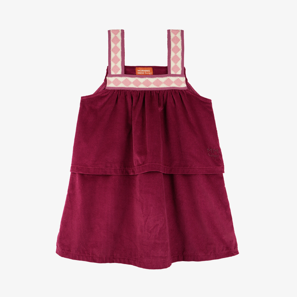 Cristina Velvet Corduroy Dress Magenta