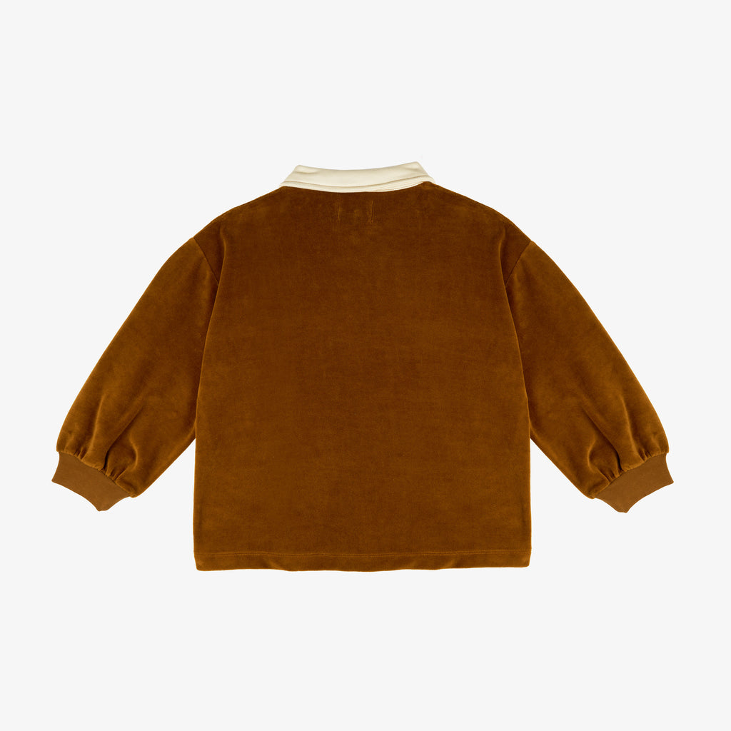 Franz Polo Sweatshirt Straight Fit Caramel Velvet