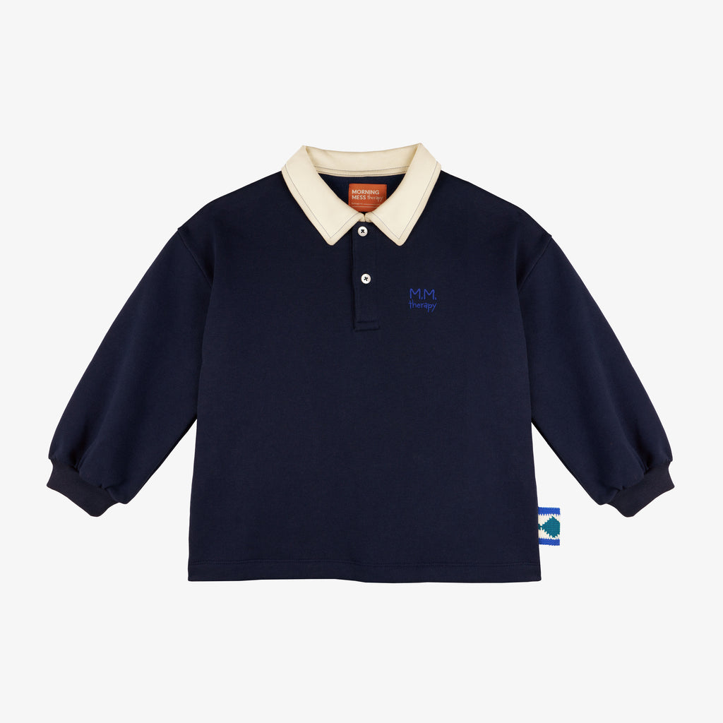 Franz Polo Sweatshirt Straight Fit Midnight Blue