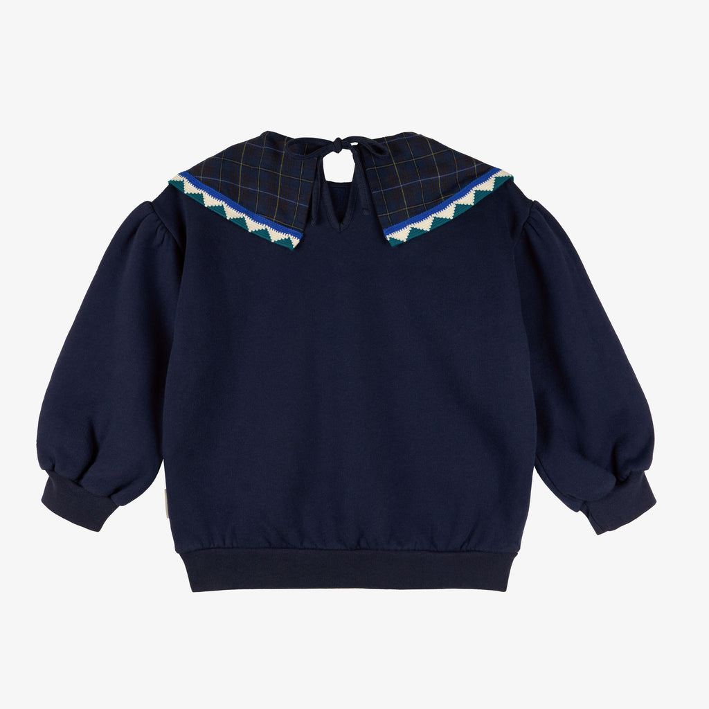 Rosie Statement Collar Sweatshirt Midnight Blue