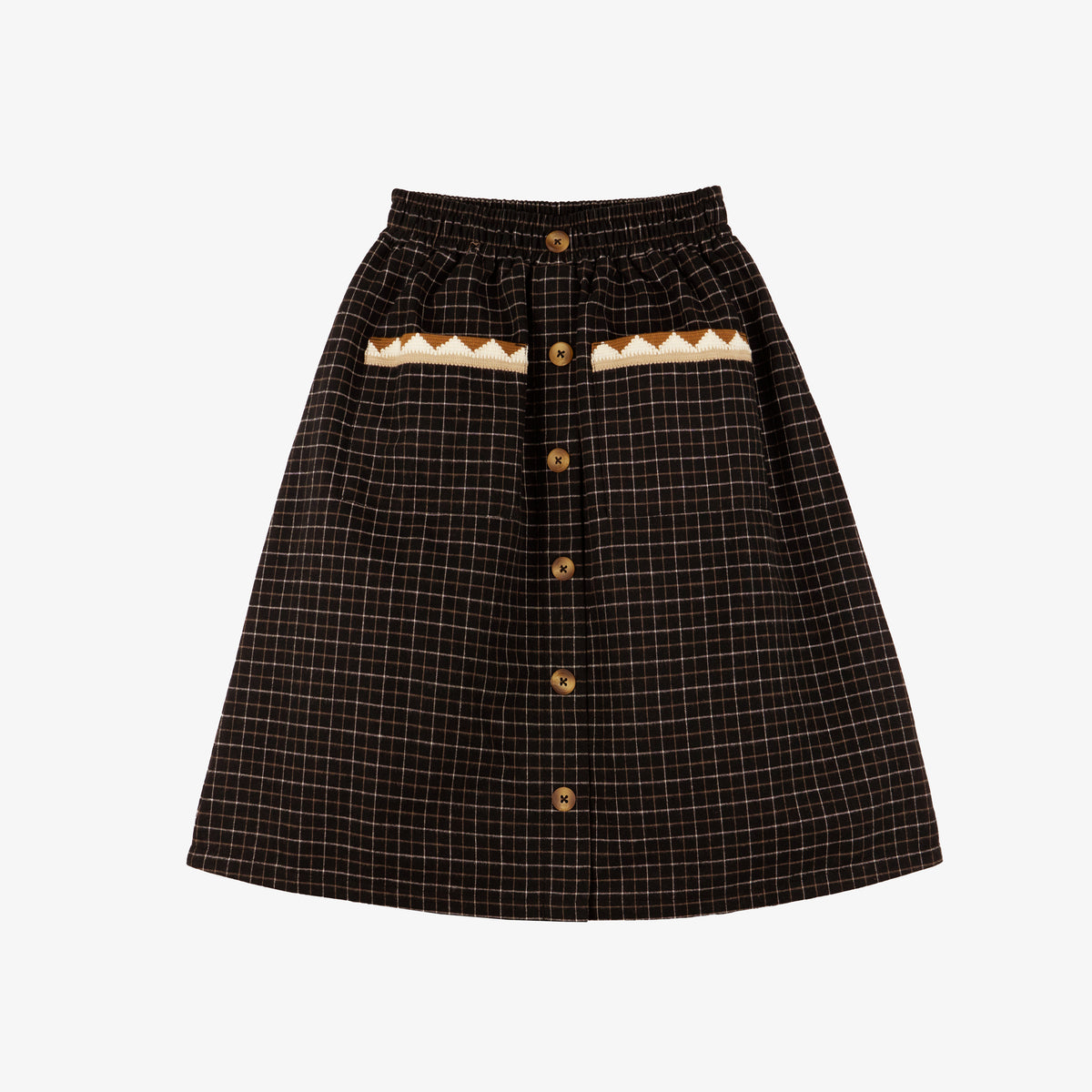 Scarlett Midi Skirt Checked Organic Cotton