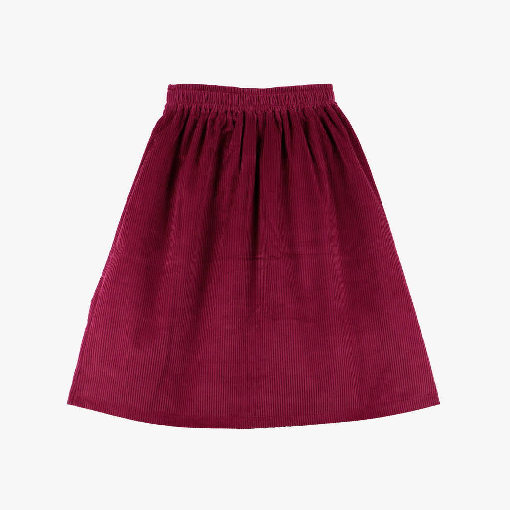 Scarlett Midi Skirt Velvet Corduroy Magenta