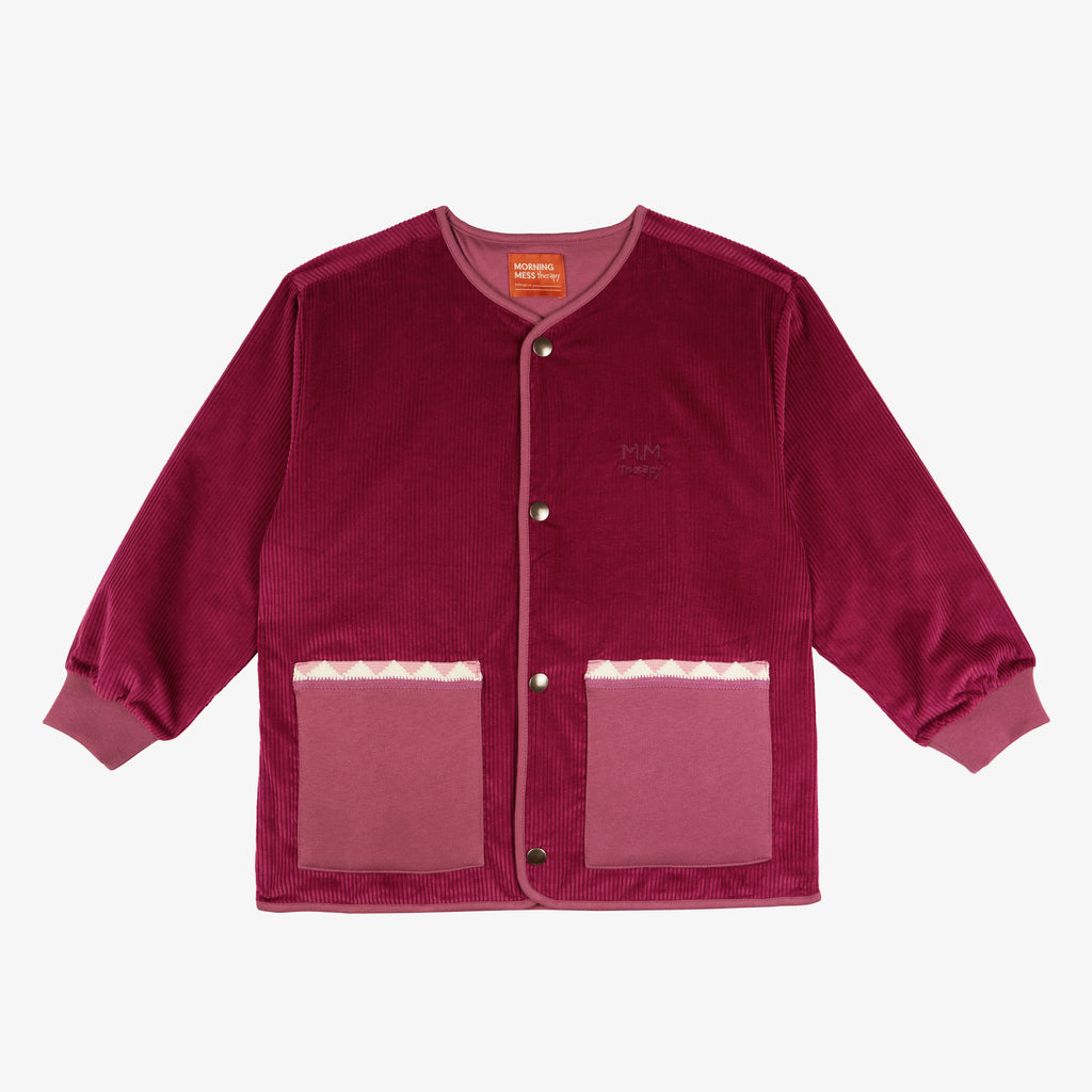 Stella Cardigan Magenta Velvet Organic Corduroy