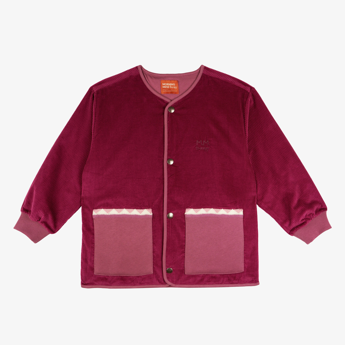 Stella Cardigan Magenta Velvet Organic Corduroy
