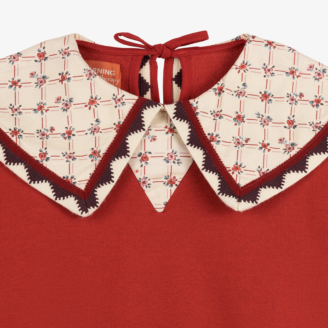 Adele Statement Collar Sweatshirt Deep Red